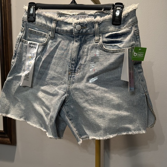 Tinseltown Hi Rise denim Mom Shorts NWT 1/25 - Picture 3 of 10